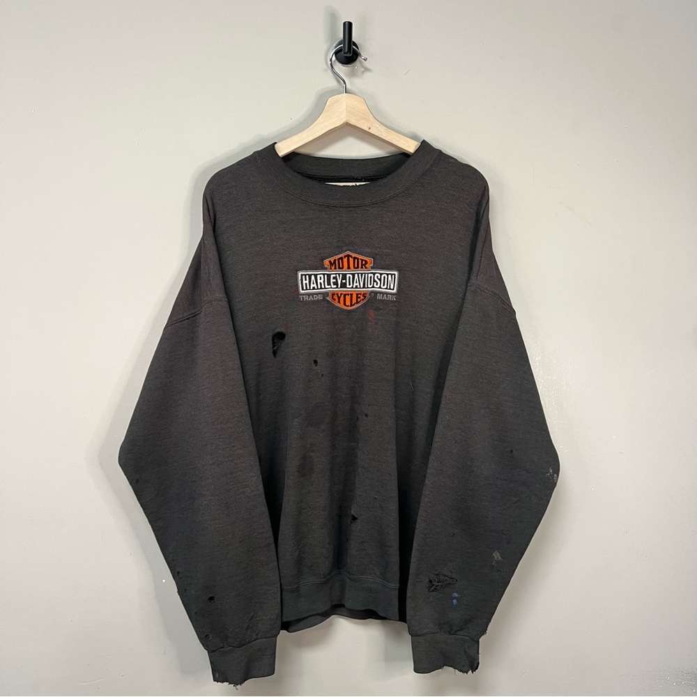 Vintage Distressed Harley Davidson Crewnwck
